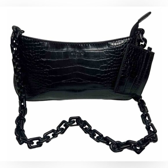 NWT ALDO Griregann Faux Leather Small Shoulder Purse Chain Strap Card Holder SET - Picture 1 of 15